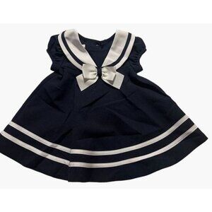 Bonnie Baby Sailor Dress Infant Girls Size 6-9 months Navy White Easter